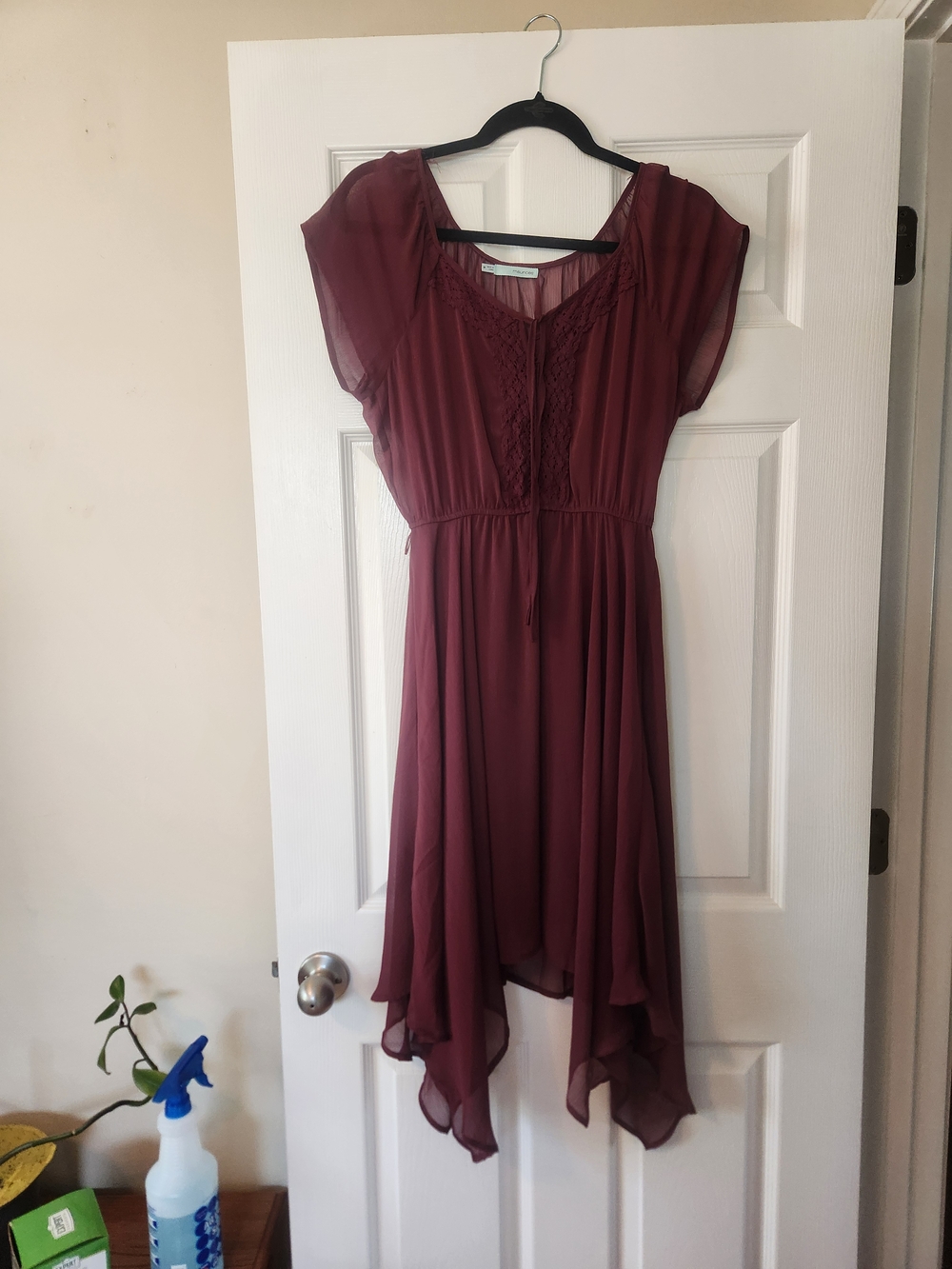 Maurices Maroon High-Low Chiffon Dress
